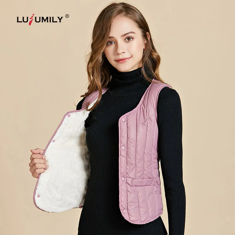 Lusumily 2021 зимний теплый детский пуховый жилет Новые женские ультра светильник без