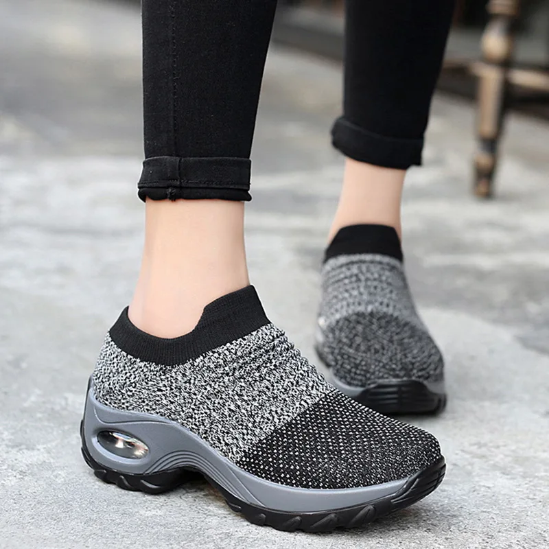 

Sfit Tennis Shoes for Women Platform Sneakers Spor Ayakkabi Bayan ourdoor Sports Mesh Breathable Sock Footwear Walking Shoes