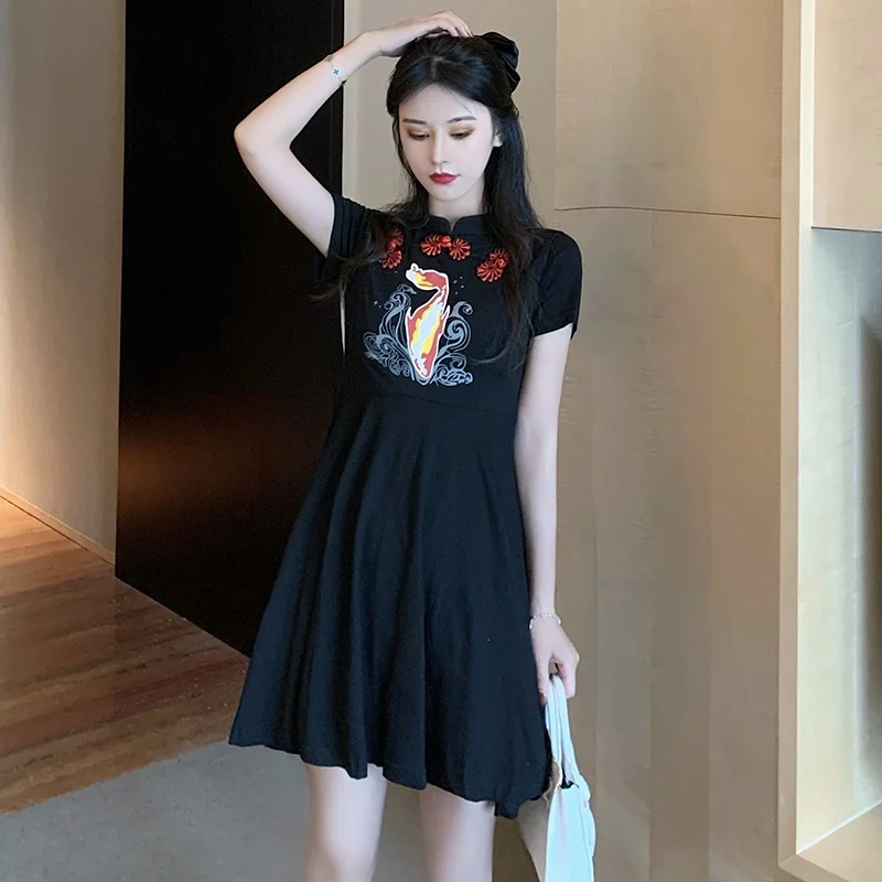 Современное китайское платье Qipao женское летнее 2020 размера плюс традиционное с