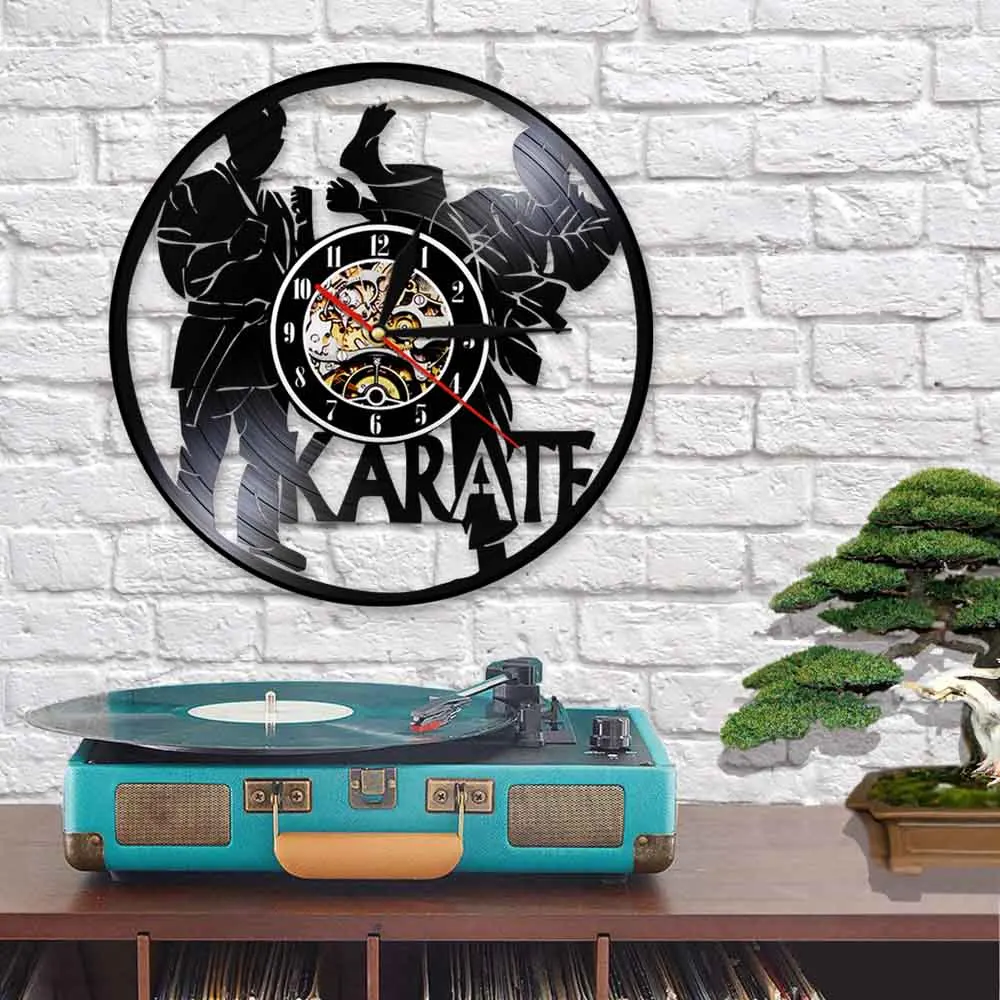 Настенные часы с виниловой пластинкой для каратэ японские боевые искусства