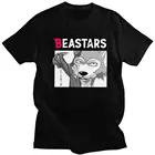 Футболка Beastars Мужская классическая, пушистая тенниска с аниме принтом волка, винтажная Повседневная рубашка из 100% хлопка с короткими рукавами, подарок