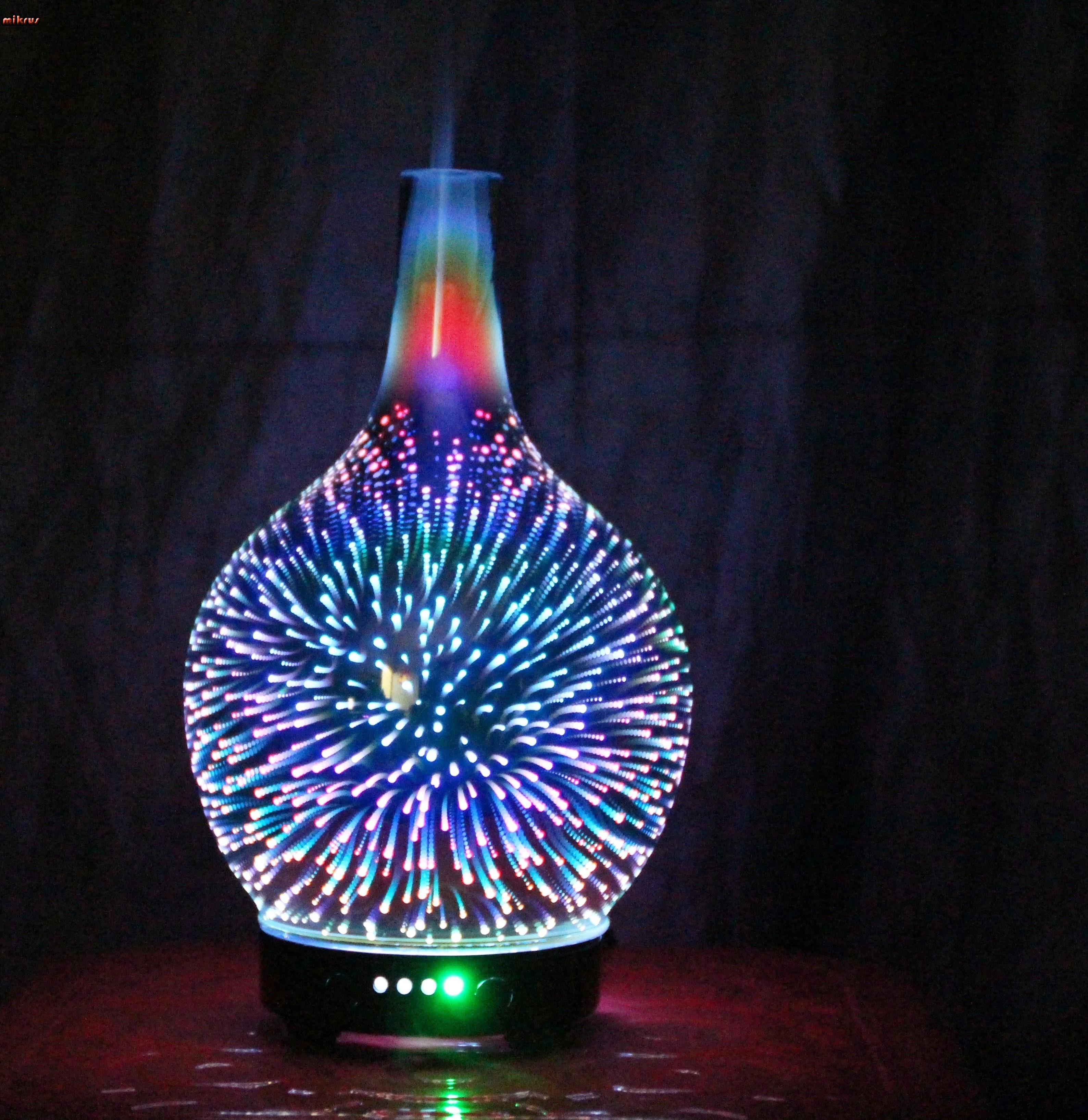 

3D стеклянная ваза с подсветкой, 7 цветов, аромадиффузор эфирных масел для ароматерапии, меняющий и Не оставляющий воду, автоматическое отклю...