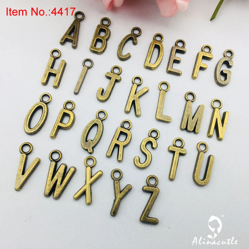 Подвески Подвеска 26 шт./лот алфавит металл амулеты из цинкового сплава для Diy