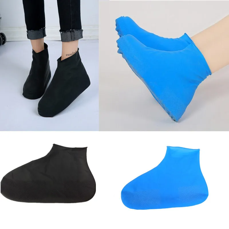 Rain Boots Waterproof Shoe Cover Silicone Unisex Outdoor solid Waterproof Non-Slip Non-slip Wear-Resistant Reusable Shoe Cover