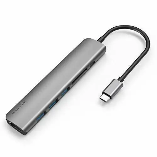 

USB C Hub, WALNEW MacBook Pro USB C адаптер, 7-в-1 Type C Hub с 4K USB-C to