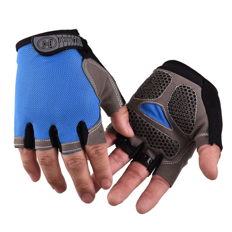 

Silicone Cycling Anti-slip Anti-sweat Men Women Half Finger Gloves Breathable Anti-shock Sports Gloves Bike Bicycle Glove NEW