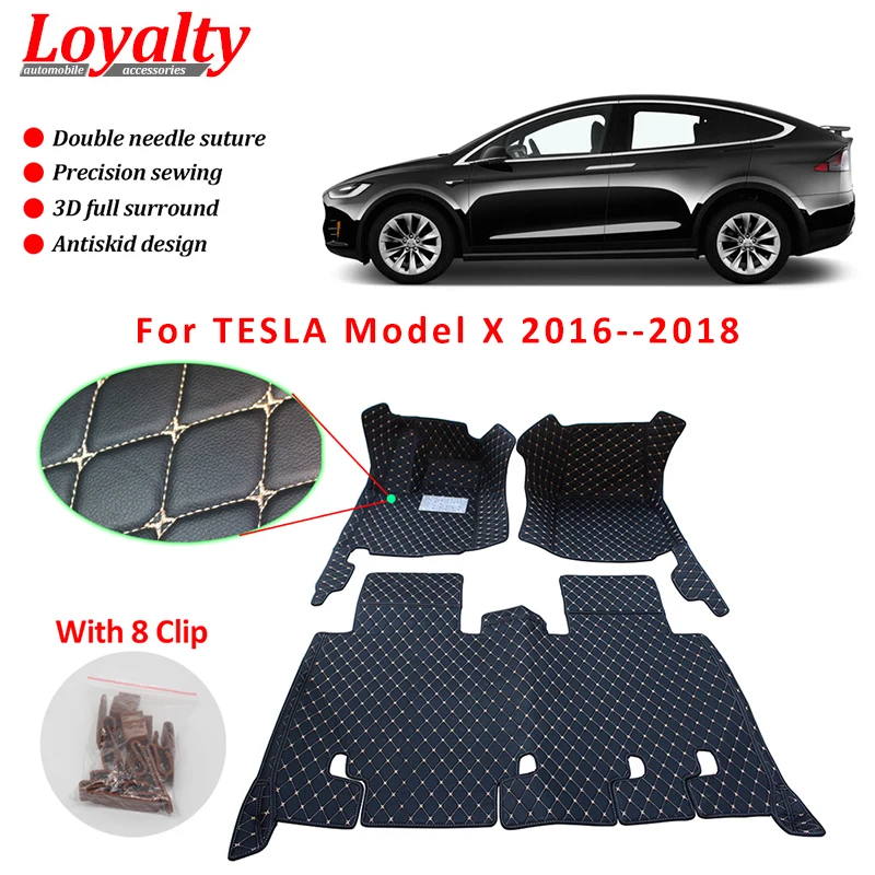 Противоскользящие 3D напольные коврики для Telsa Model X 2016 2017 2018 5 сидений коврик
