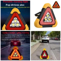 multifunction triangle warning sign car led work light road safety emergency breakdown alarm lamp portable flashing light onhand