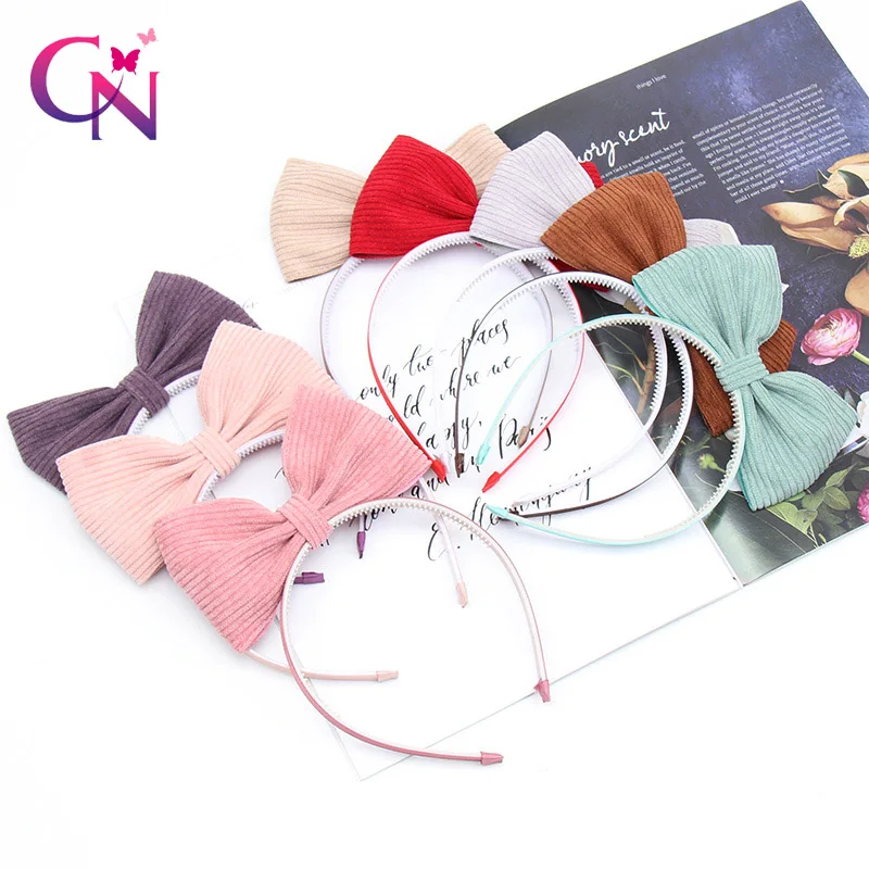 Однотонные бархатные повязки для волос CN 10 шт./лот с зубцами детей девочек бутик