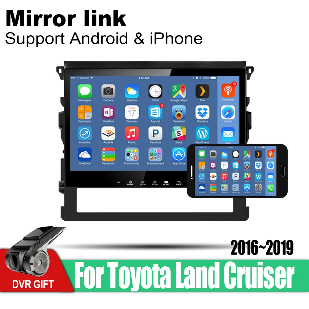 ZaiXi Android автомобильный GPS мультимедийный плеер для Toyota Land Cruiser 2016 ~ 2019