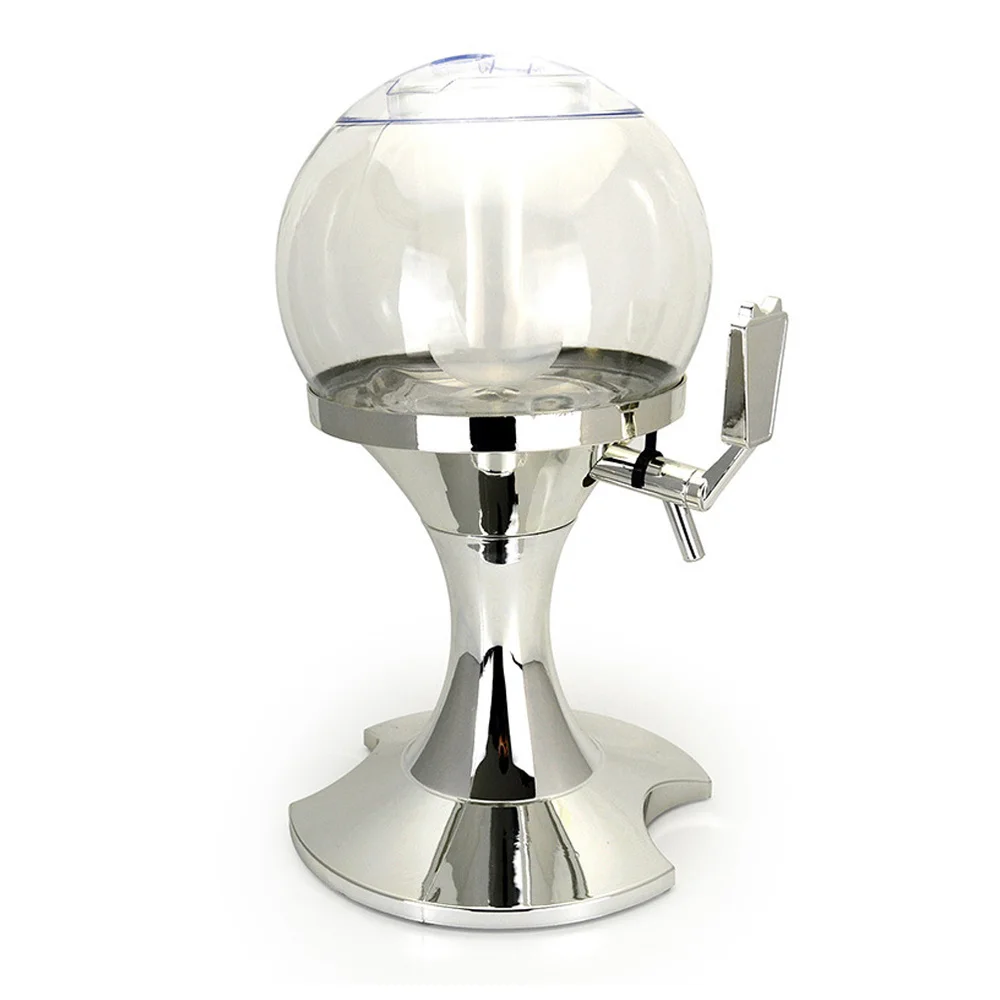 

1 Pc 3.5L Spherical Beer Beverage Dispenser with Built-in Ice Container(Silver)