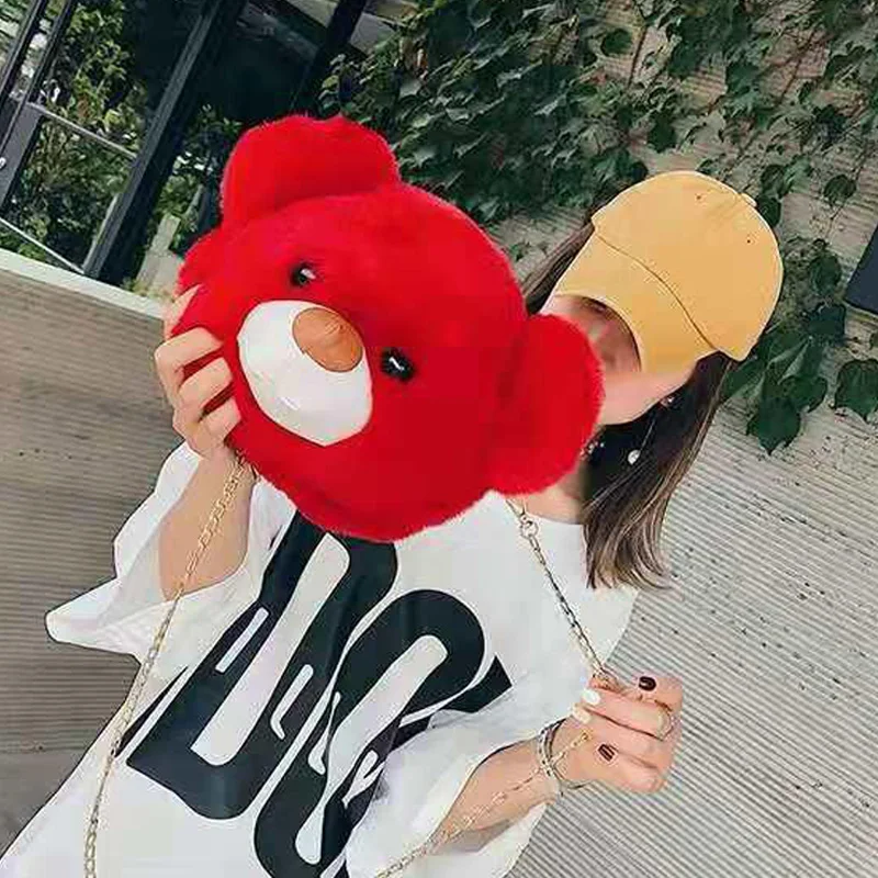 Kawaii Bear сумка, плюшевые сумки, мягкая кукла, чучело, игрушки, 25 см., дикая сумка-мессенджер, сумка на цепочке, подарки для девочек, детский рюкзак DBB001