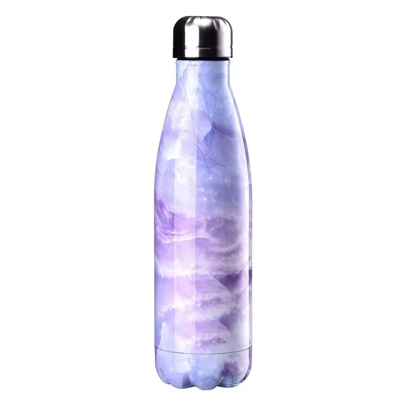 Magic purple Логотип на заказ бутылка для воды 500 мл Термос бутылка из нержавеющей стали термосы чашка Термокружка термопара - Цвет: Magic purple