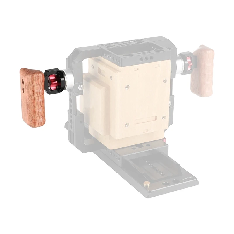 

Camera Wooden HandleGrip with M6 ARRI Thumbscrew Connection Mount Connector for DSLR Camera Cgae (Right Side)