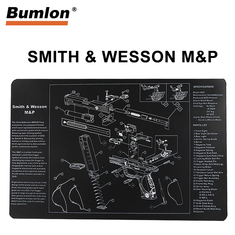 Охотничий пистолет чистящий коврик водонепроницаемый резиновый нескользящий с