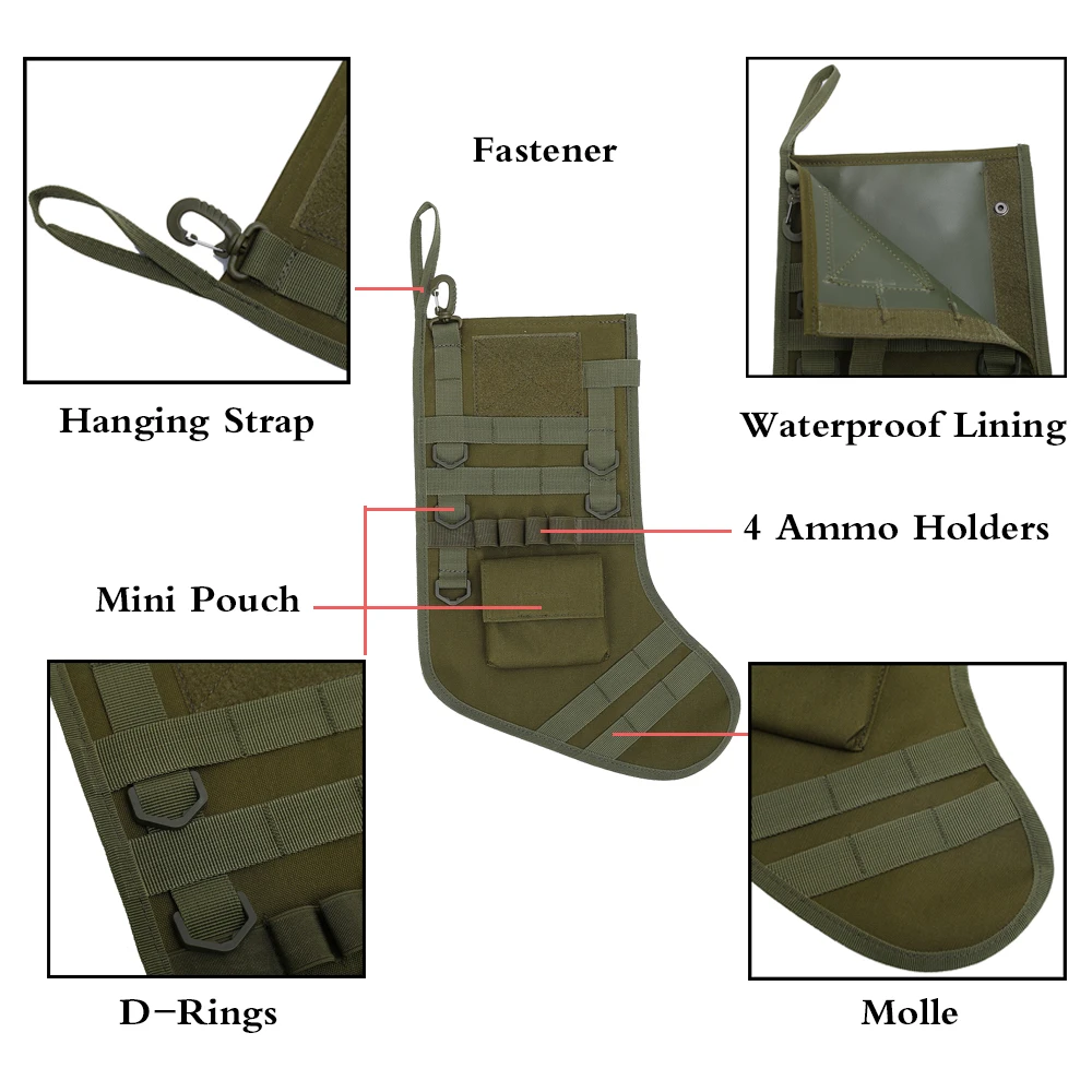 Тактический Molle Рождественский чулок сумка для свалки хранения военный боевой