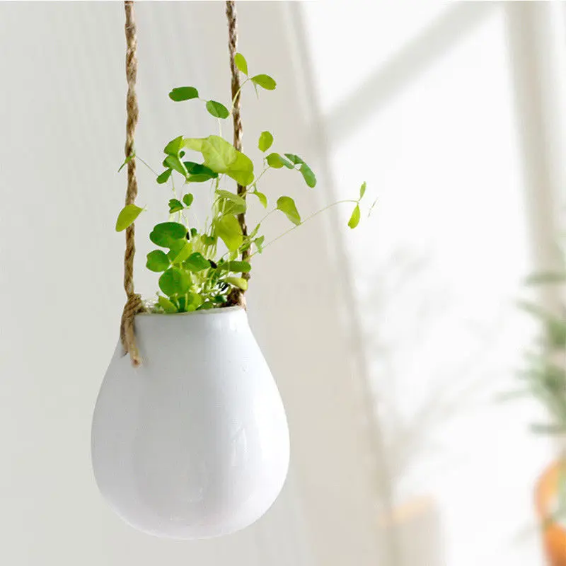 

Stock Home Garden Balcony Ceramic Hanging Planter Flower Pot Chilly Vase