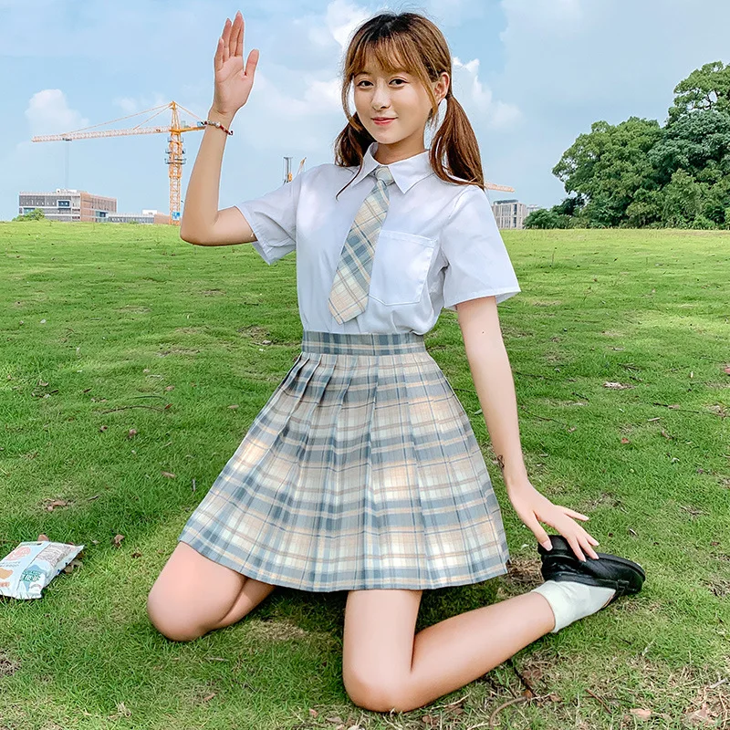

Women Pleat Skirt Harajuku Preppy Style Plaid Skirts Mini Cute Japanese School Uniforms Ladies Jupe Kawaii Skirt Saia Faldas