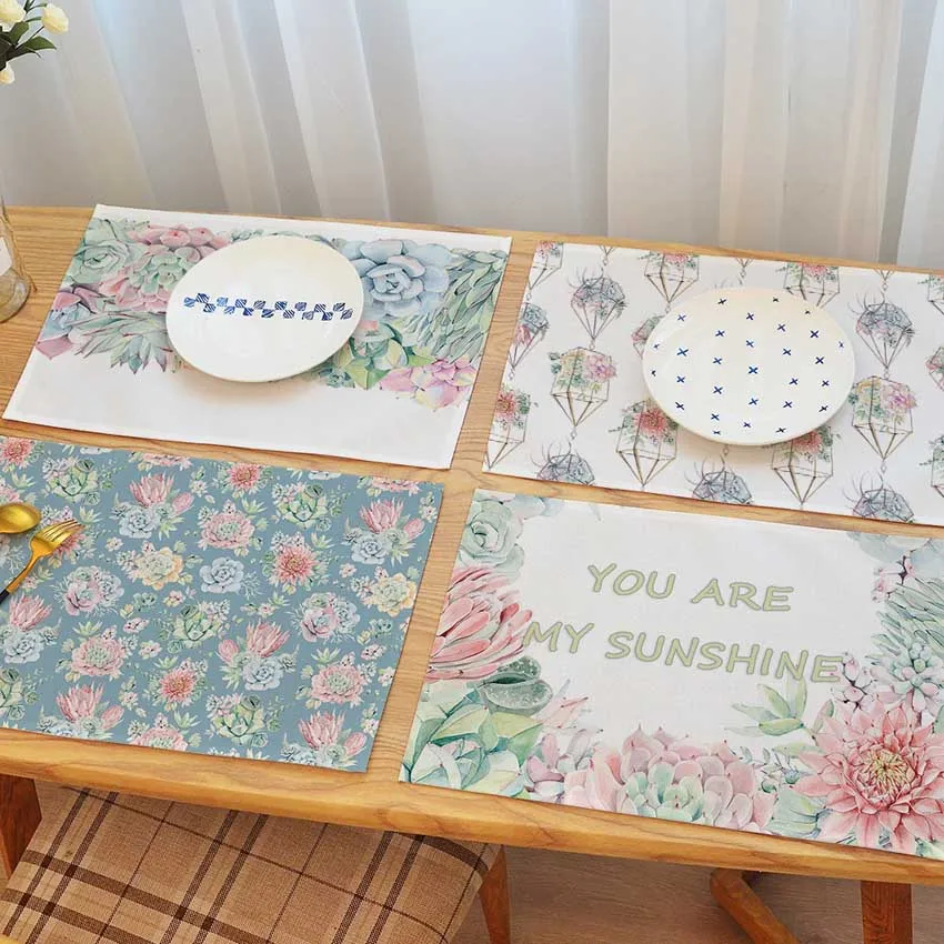 Суккулентные растения обеденные коврики подставки 30*45 см Адиабатические