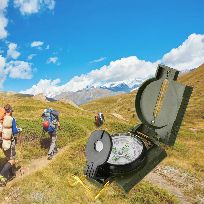 

Multifunctional Outdoor Compass Mini Folding Lens Portable Military Compass Measuring Scale Map Outdoor Survival Tools