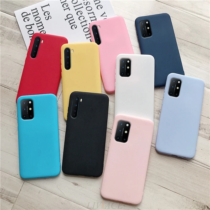 one plus 8t candy color frosted silicone phone case for oneplus 8t 1 nord thin matte soft tpu protective back cover cases free global shipping