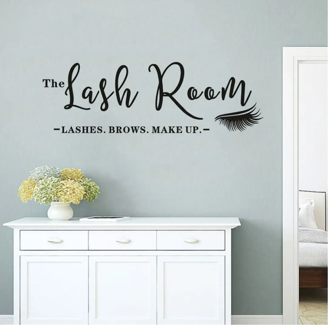 Ресницы комната ресницы студия стены стикер для салона красоты окно Декор брови