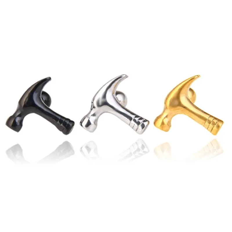 

Punk Prevent Allergy Earrings Stainless/Titanium Steel Hammer Stud Earrings For Men and Women Street Pop Hip Hop Ear Jewelry