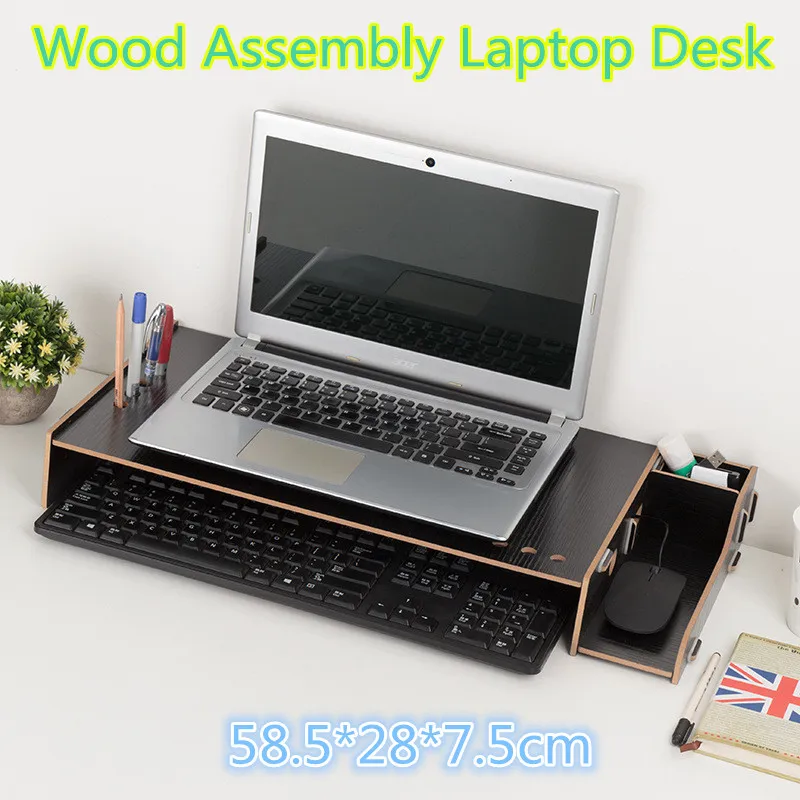 Деревянный настольный монитор для ноутбука в сборе подставка сделай сам офиса