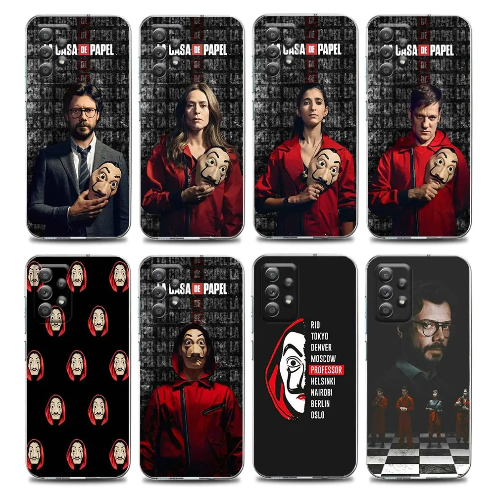 

La Casa De Papel Clear Phone Case for Samsung A01 A02s A11 A12 A21 S A31 A41 A32 A51 A71 A42 A52 A72 Soft Silicon