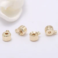 18k gold plated brass clip clasps crimp end beads positioning buckle bracelet stopper beads closures for jewelry making supplies