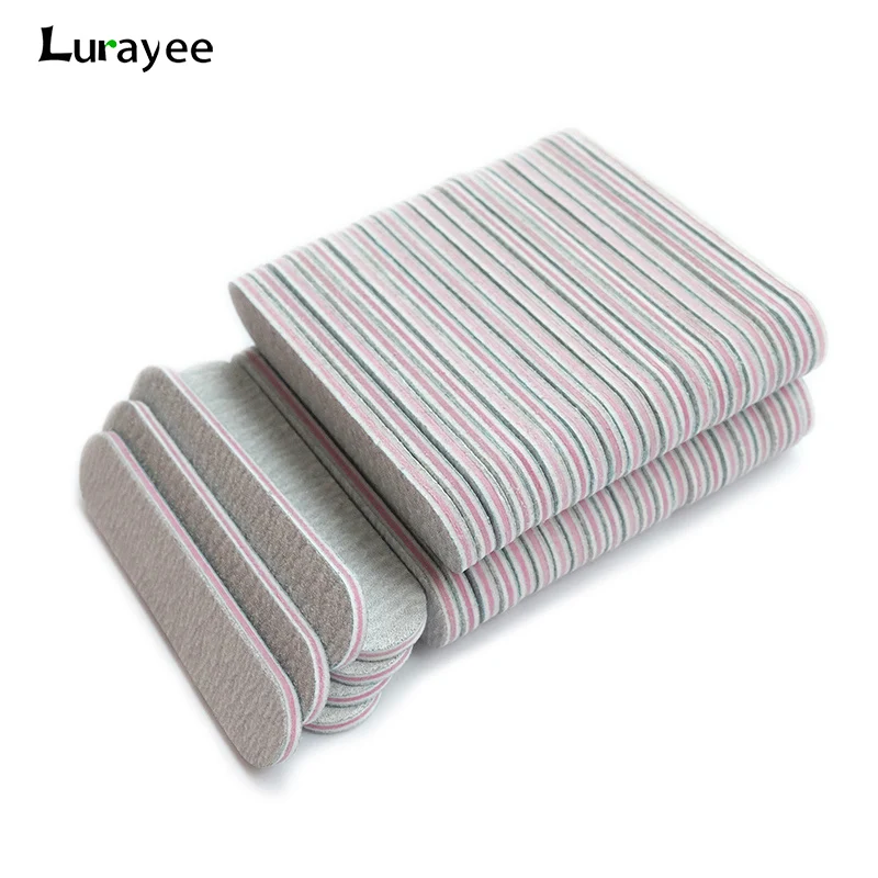 

Lurayee 50pcs Mini Nail File Buffer 100/180 Grit Sandpaper Buffers Double Side Pedicure Files Nail Manicure Buffing Tools