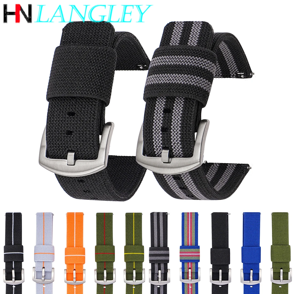 Quick Release Canvas Nylon Watch Strap for Samsung Watch3/4 Active 46mm Band Bracelet 20mm 22mm Wristband 18mm 24mm Lug Width