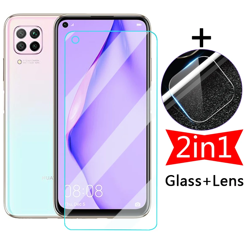 

2 в 1 Защитное стекло для экрана Huawei P40 Lite E P 40 P40lite закаленное защитное стекло для объектива камеры на P 40 lite e light