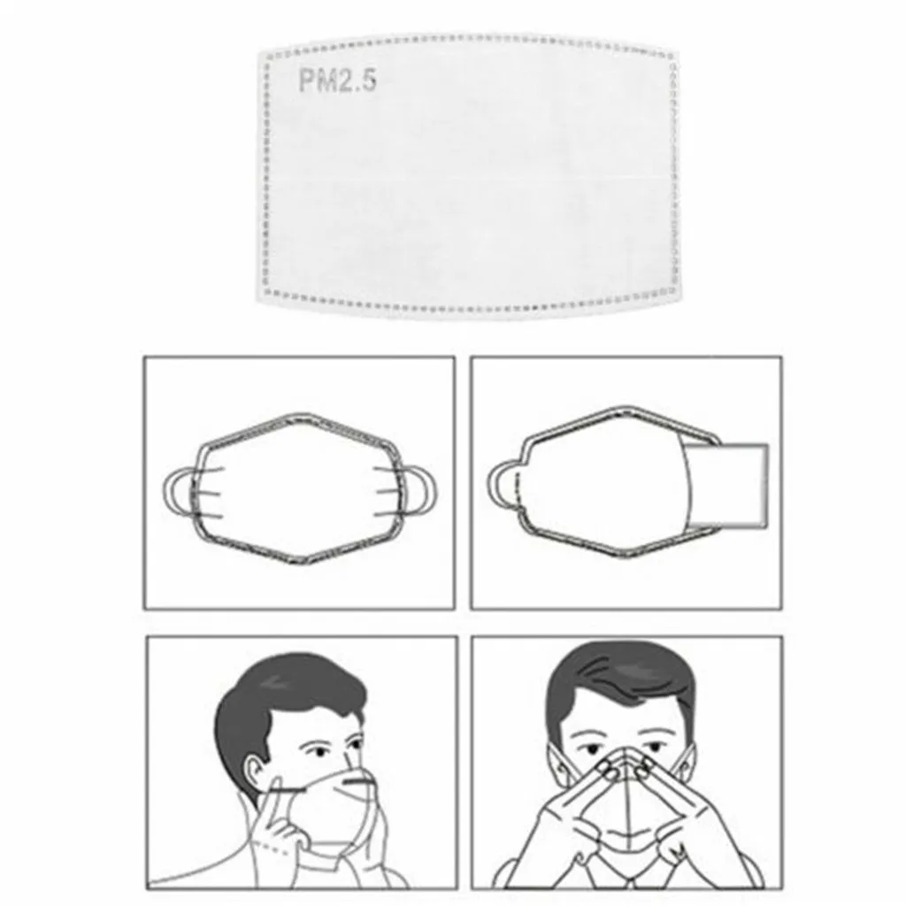 50pcs Pm25 Filters 5layer For Masks Anti-dust Filter Mask Adults Fabric With Screensaver #3 | Безопасность и защита
