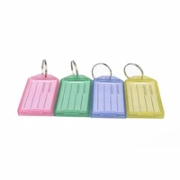 new 8pcs metal ring color plastic key chain luggage id card name tag keychain classification