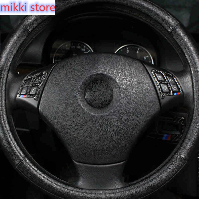 

For BMW E90 E92 F30 3 Series 2005-2019 Car Styling Interior Accessories Carbon Fiber Steering wheel buttons stickers