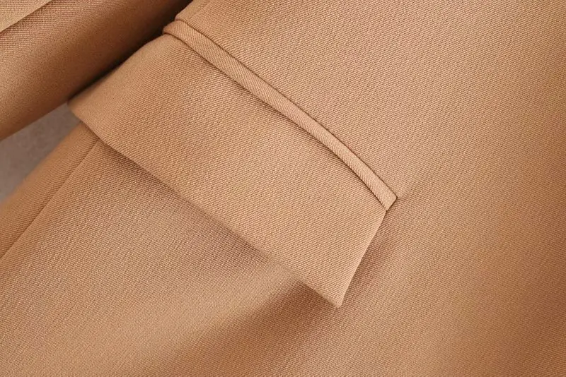 Женский элегантный однокнопочный костюм с карманами длинным рукавом женское