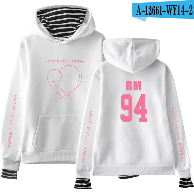 18 JIMIN J-HOPE JUNG KOOK SUGA альбом карта Soul Persona Печать Поддельные два предмета толстовки для женщин/мужчин модные тонкие/флисовые пальто - Цвет: 18