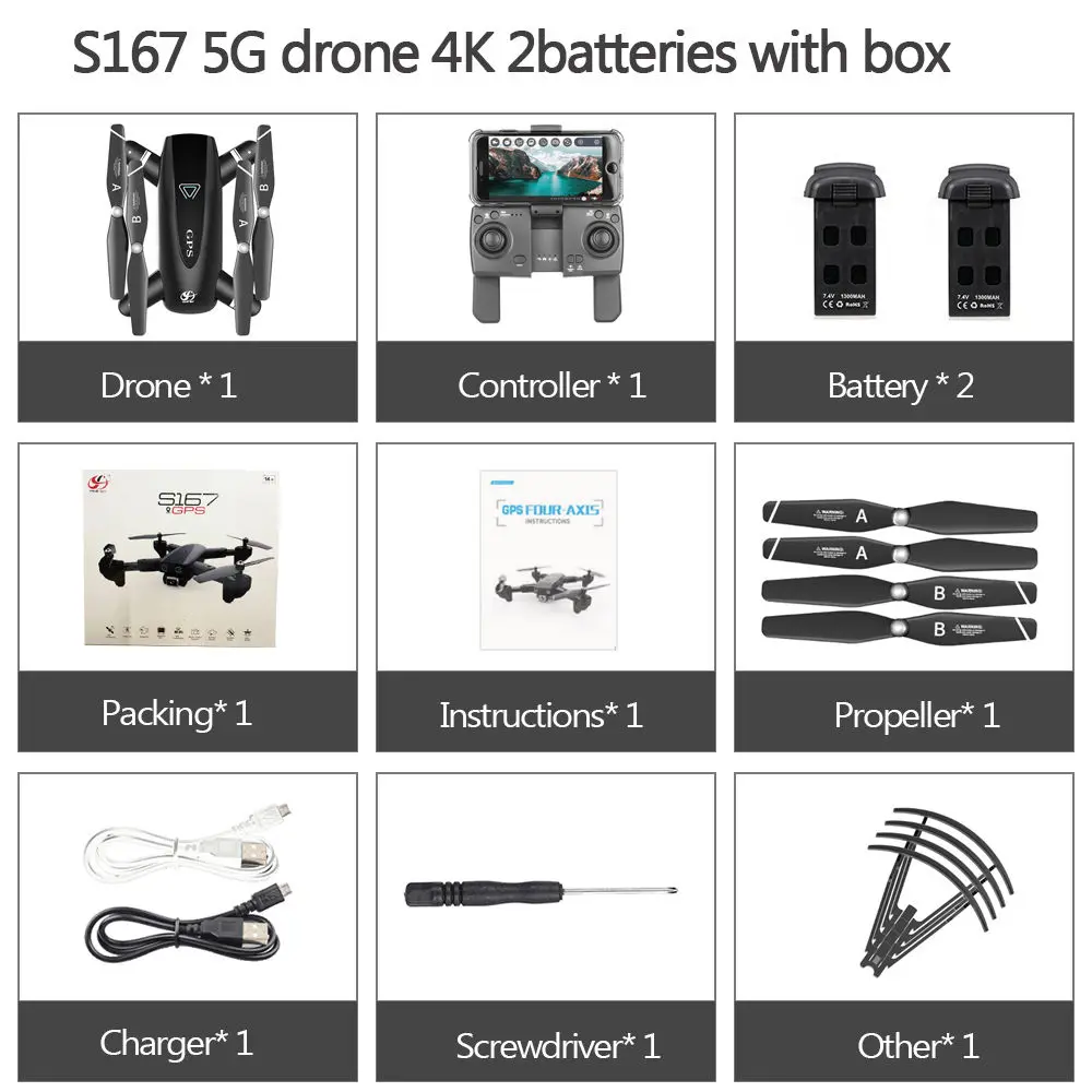 5G 2B Original Box CSJ S167 gps 5G wifi FPV Радиоуправляемый Дрон с камерой 4K Дрон с gps точка полета жеста фотографии видео авто возврат дома RC Квадрокоптер - Цвет: 5G 2B Original Box