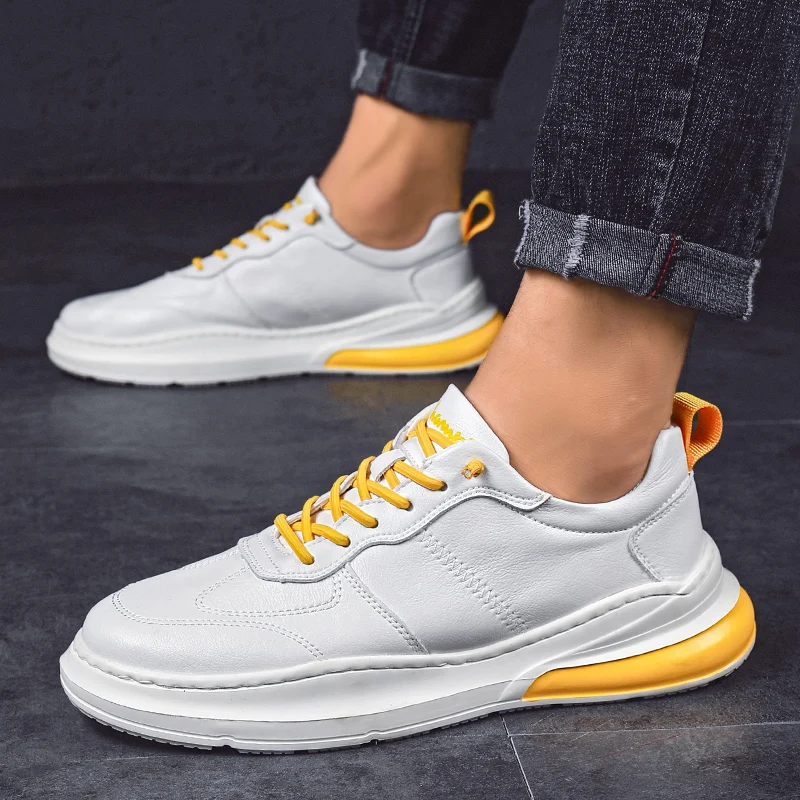 

Men's shoes leather white shoes sneakers casual shoes sports shoes