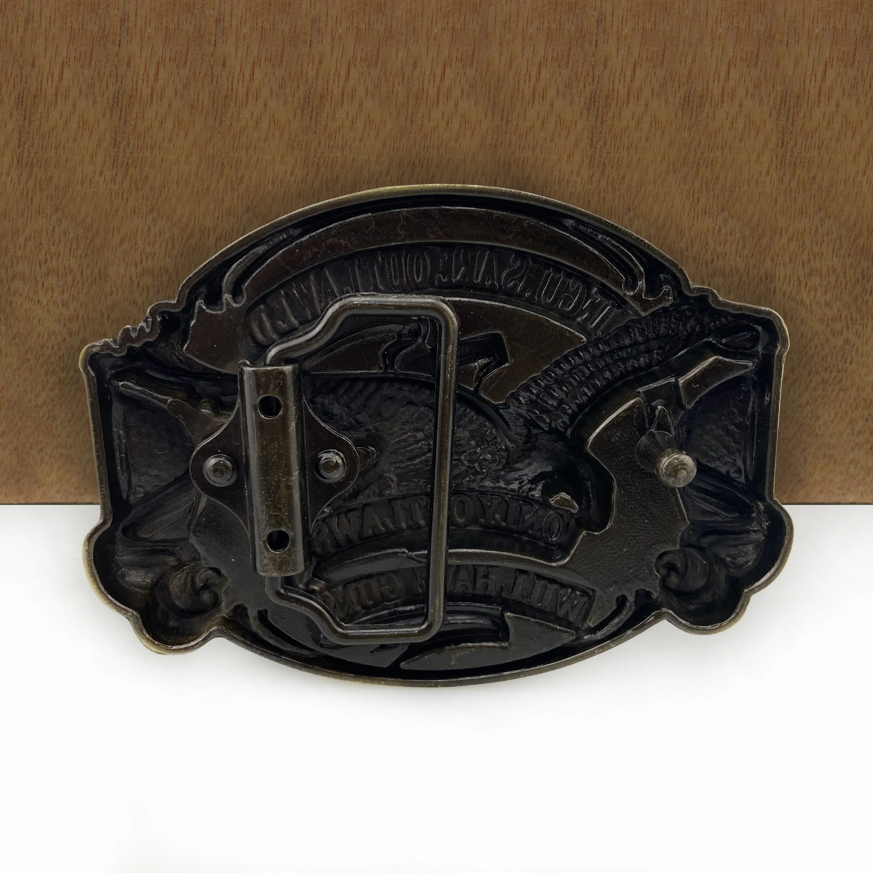 Пряжка для ремня BuckleClub из цинкового сплава с изображением пистолета орлом FP-03155