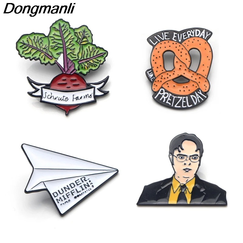 P3557 Dongmanli The офис, ТВ Show Dunder Mifflin металлические эмалевые булавки и броши для модных булавок на лацкан, рюкзак, сумки, значок, подарки