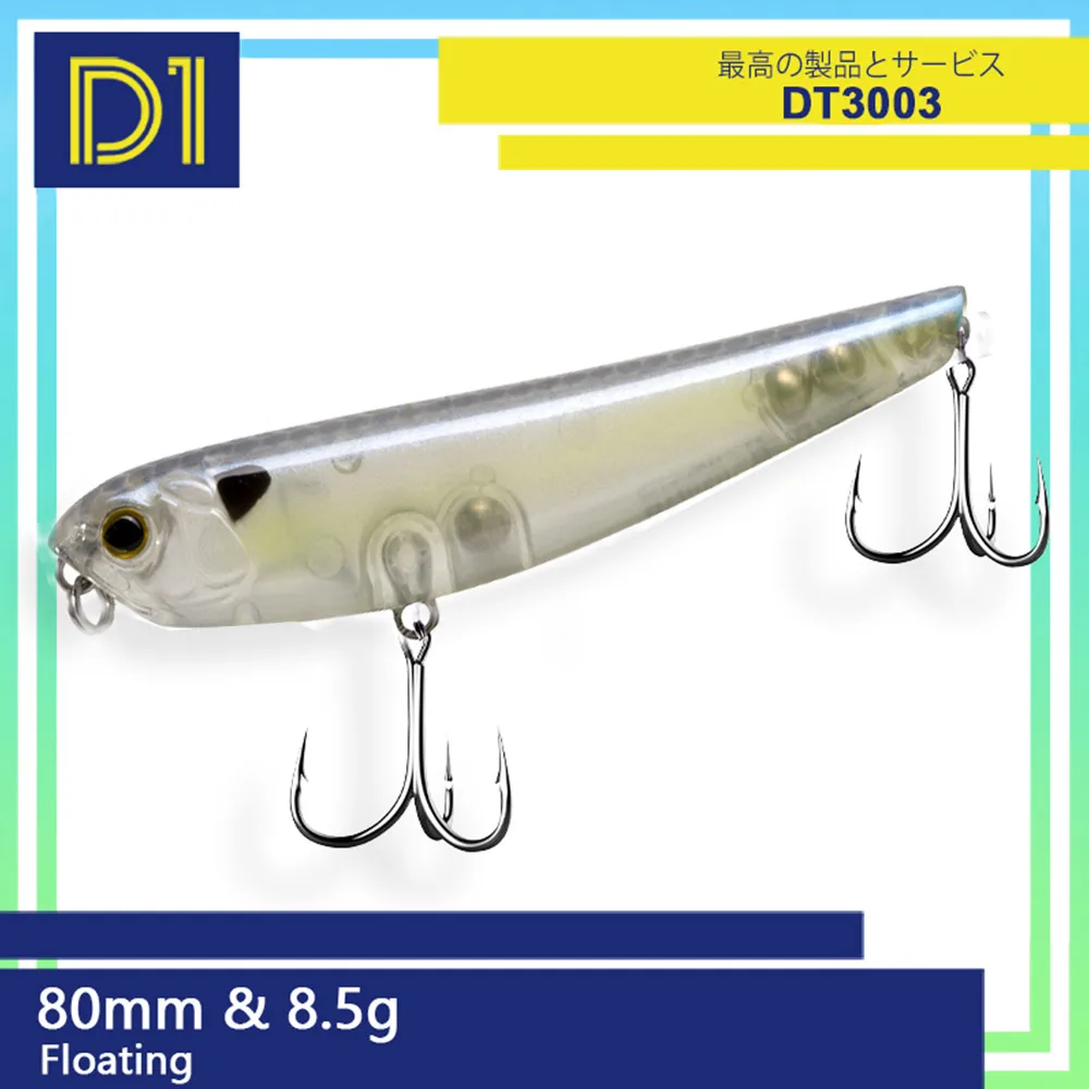 

D1 Карандаш 80 мм 8,5 г пластиковая плавающая приманка пластиковая пресноводная приманка WTD топвотер приманка воблеры