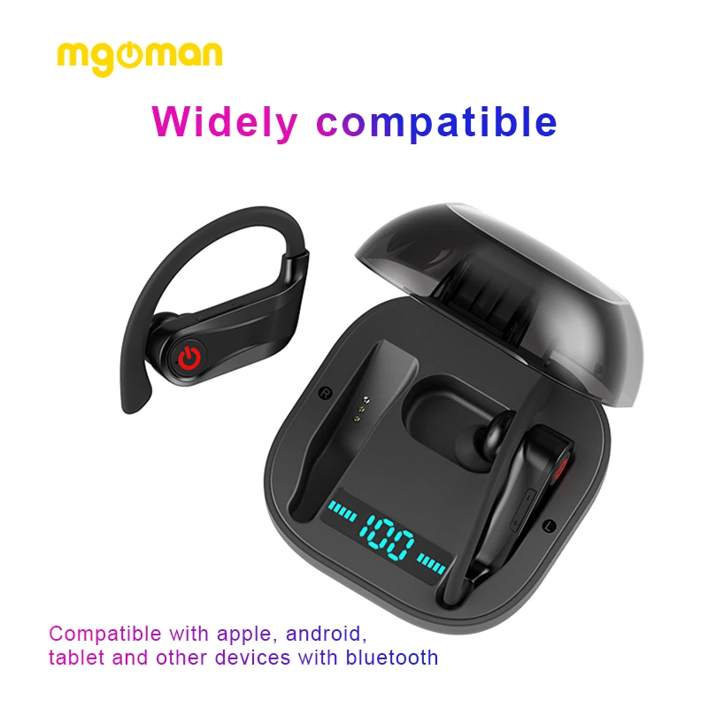 Беспроводные наушники Mgoman Q62 HBQ Bluetooth 5 0 спортивные водонепроницаемые с крючком