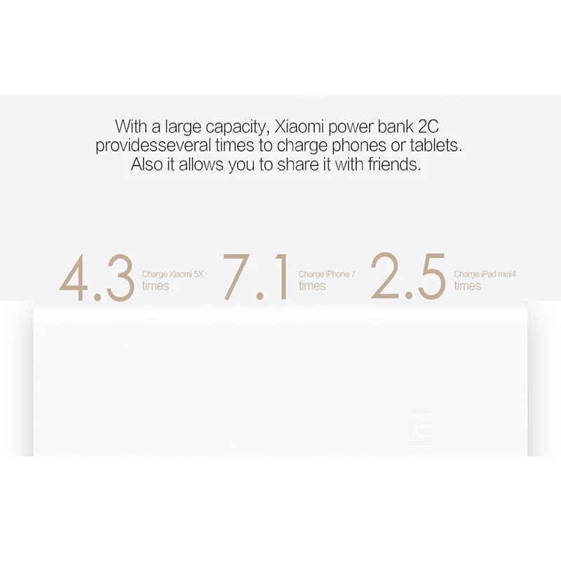 Оригинал Xiao mi power Bank 20000 мАч 2C портативное зарядное устройство Поддержка QC3.0 Dual USB