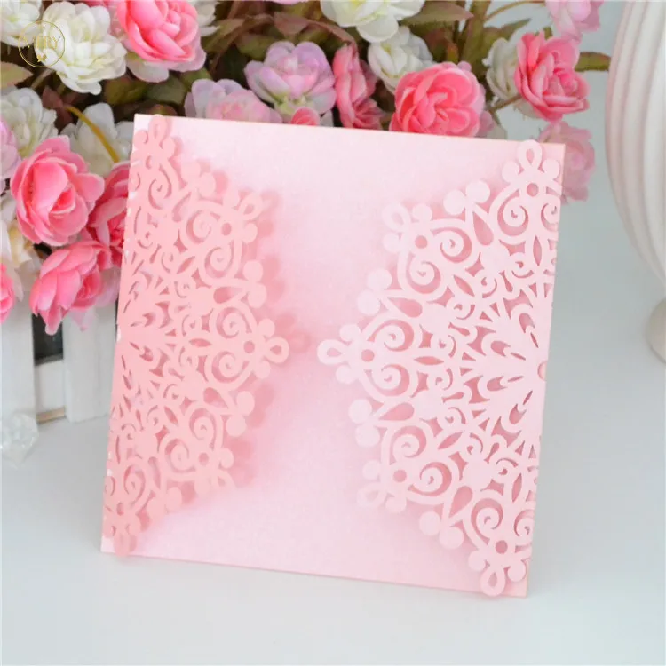 

High Quality Pearl Paper Laser Cut Muslim Wedding Cards from Mery Design