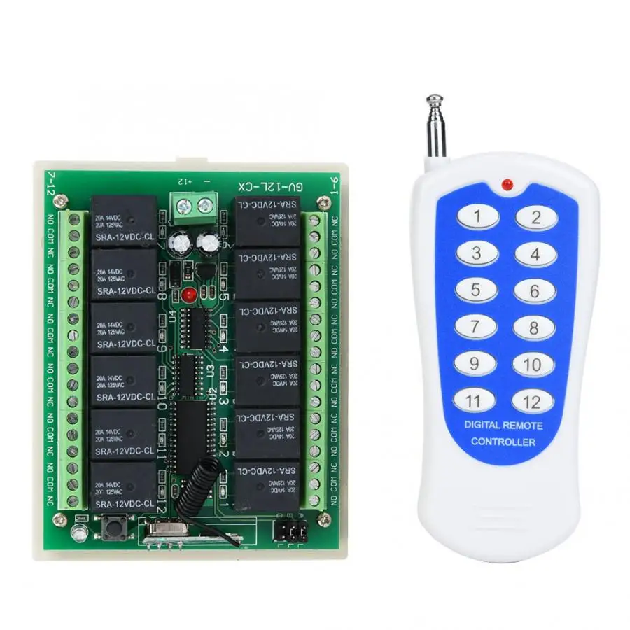 12 каналов дистанционное управление реле беспроводной с приемником печатной