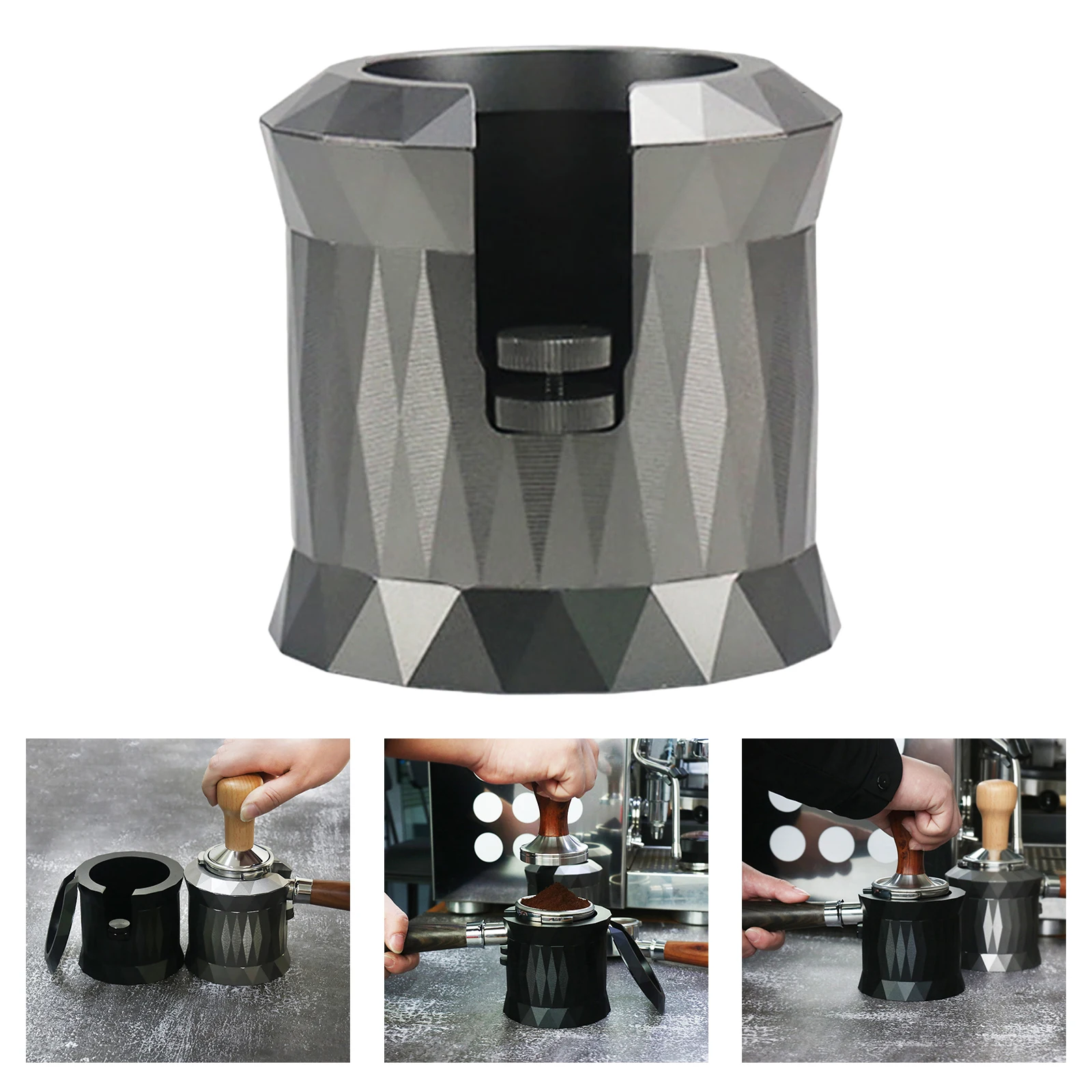 Portafilter Holder Seat Anodized Aluminum Alloy Coffee Handle Tamper Station Fit for 51mm / 54mm 58mm Portafilters |