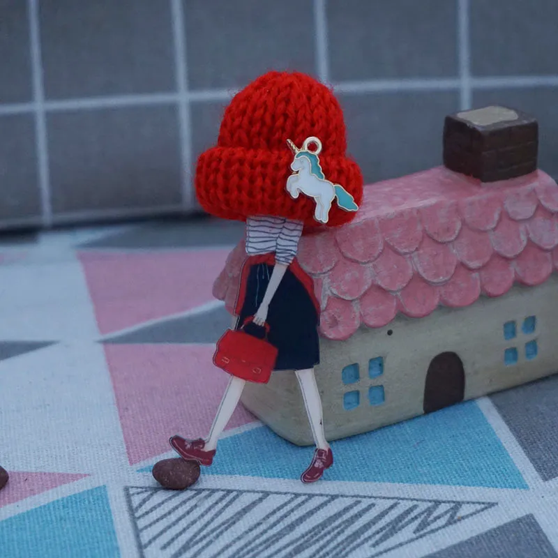 Акриловая искусственная для одежды милая булавка Мультяшные броши на рюкзак