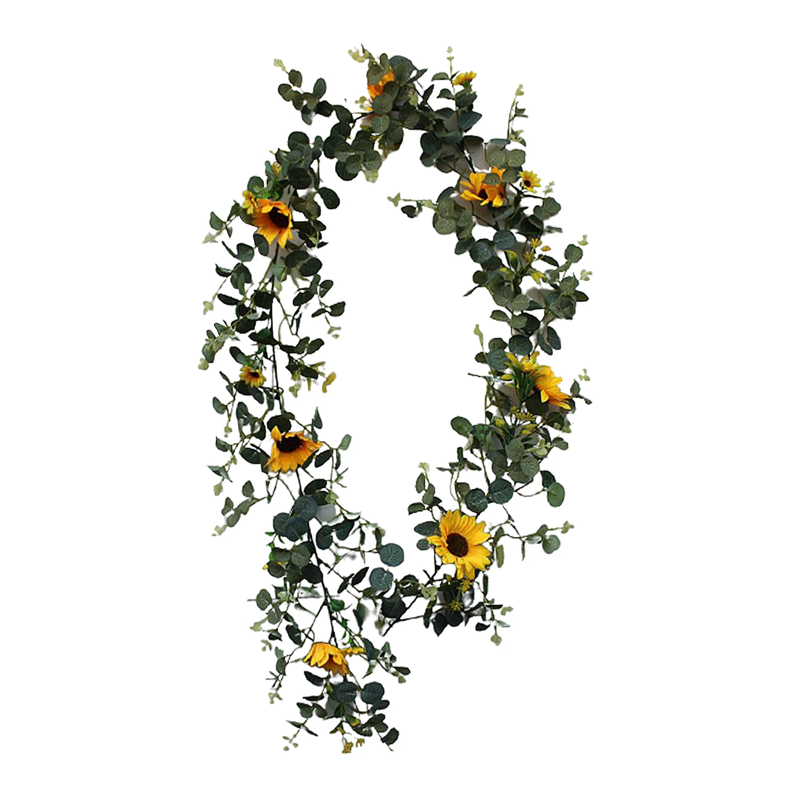 

Artificial Wreath Eucalyptus Leaves Garland Fake Silk Flower Indoor Wreath Decorative Garland for Front Door Wall Window Wedding